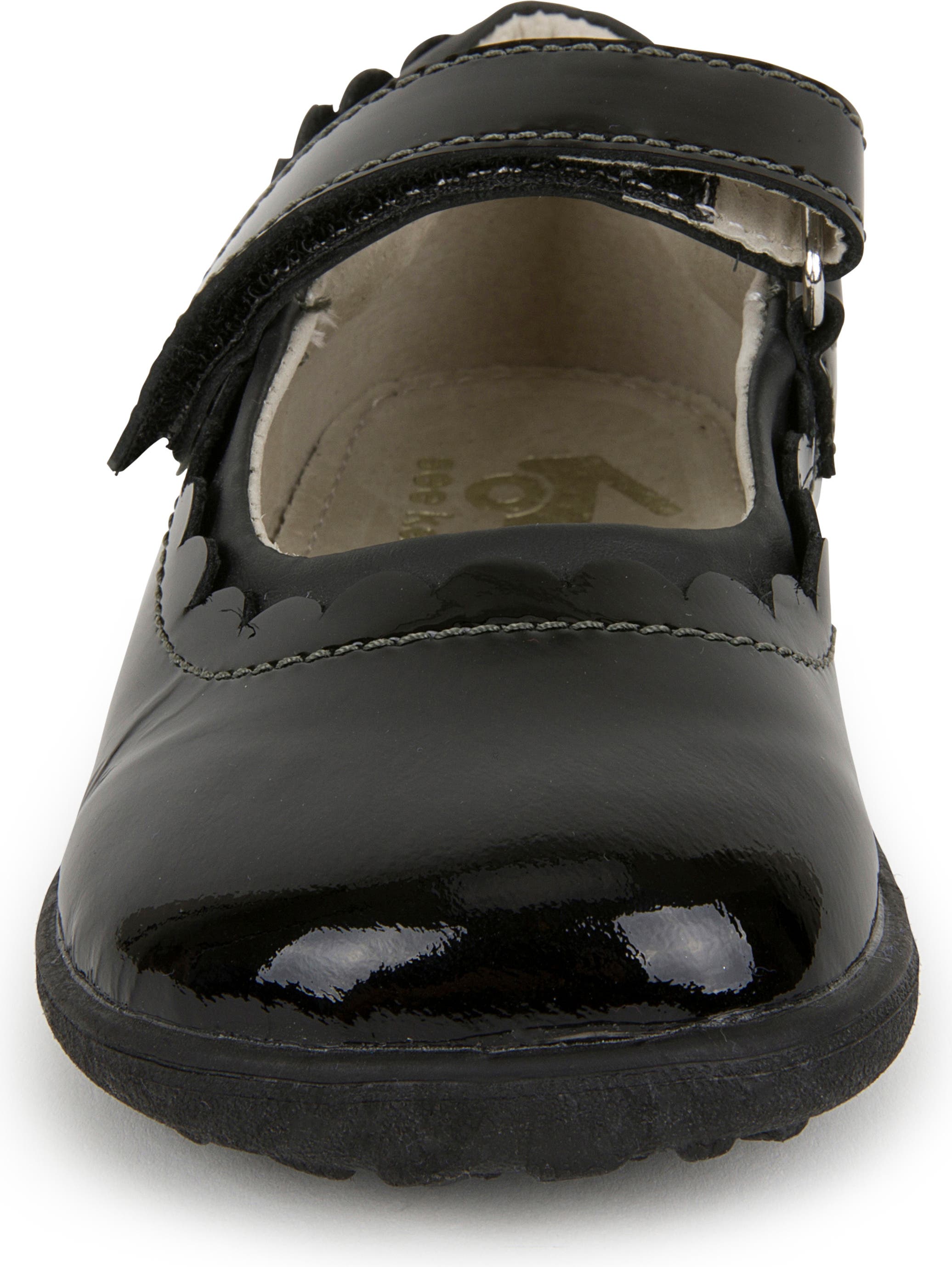 Girls Black Patent Mary Jane School Shoes Size 10 11 12 13 1 2 Hook & Loop 